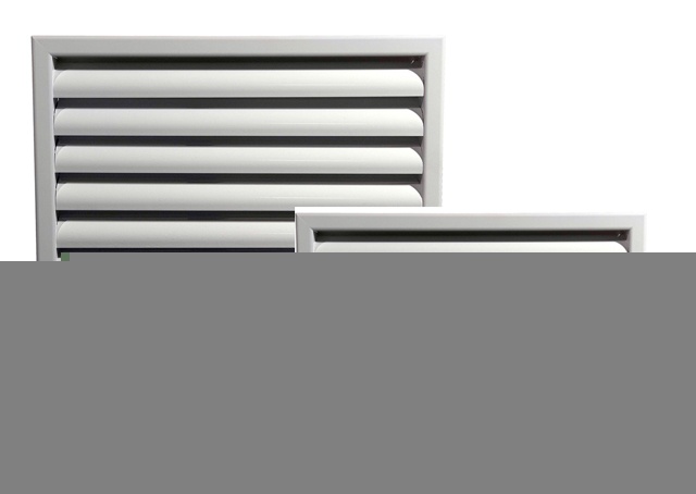 Алюминиевая наружная вентиляционная решетка с оцинкованными ламелями 200х300
